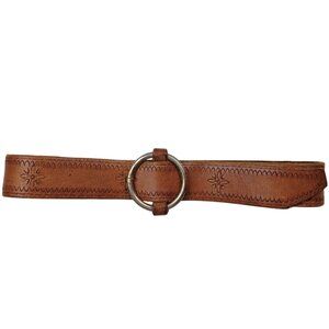 Vintage Western Style Genuine Tooled Leather Belt made in England